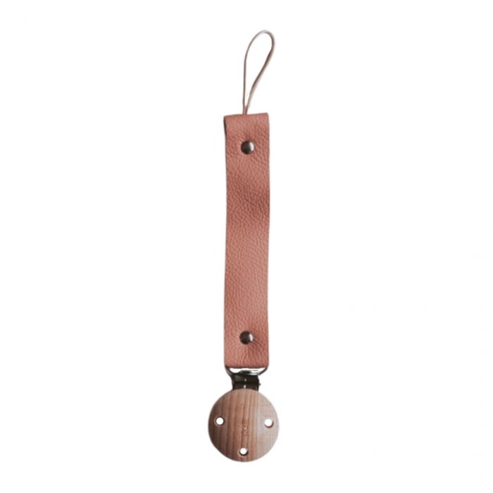 Pacifier Clip | Leather | Blush | BEZISA