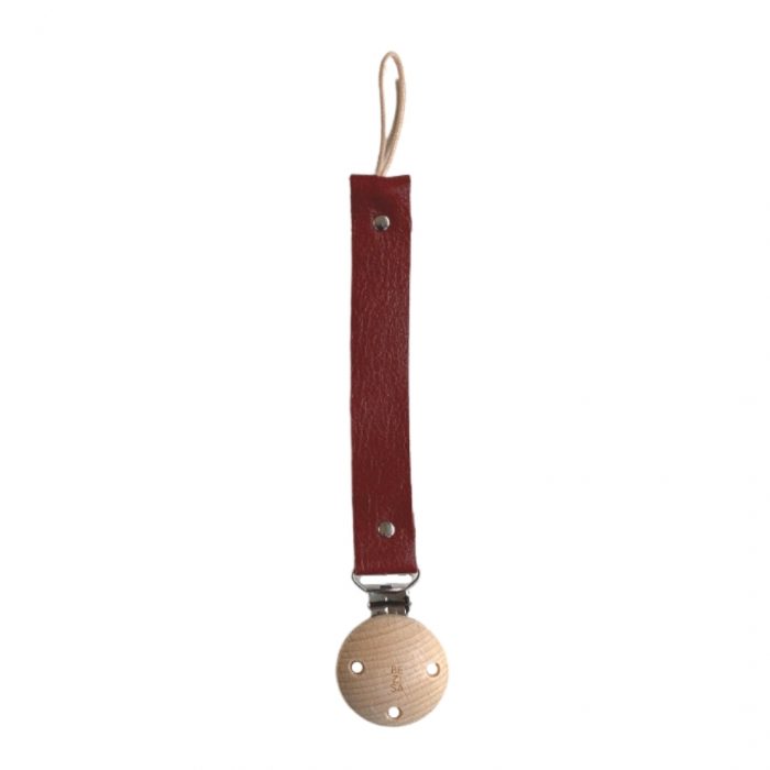 Pacifier clip | Leather | Wine | BEZISA